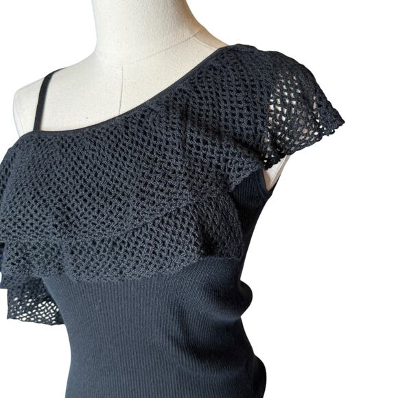Cacharel Silk Cashmere Blend Knit Crochet Top - Picture 3 of 5